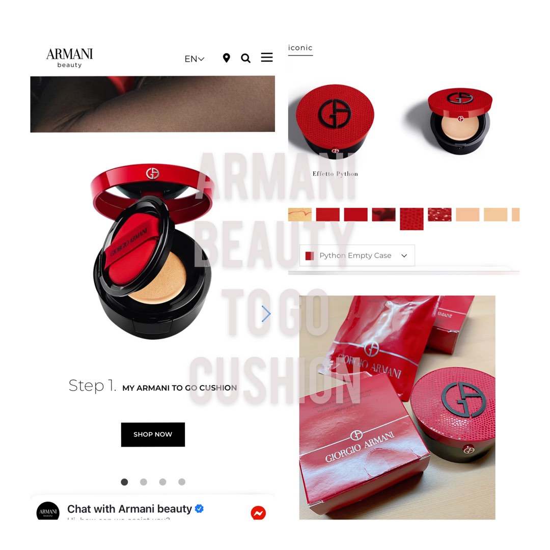 Armani To Go cushion foundation with phyton casing, Beauty & Personal Care,  Face, Makeup on Carousell