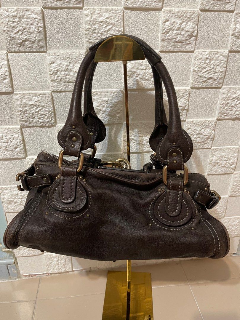 Authentic cheapest Chloe Brown leather paddington padlock shoulder bag