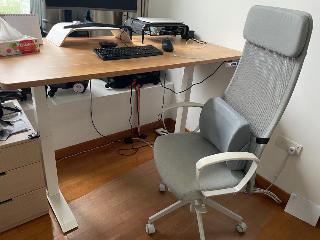 Automatic Adjustable/standing table and chair, Furniture & Home Living ...