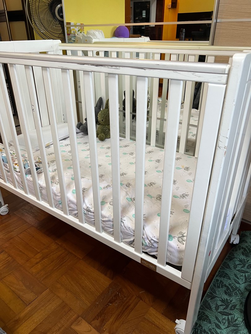 Babyhood fold n go baby cot + king coil mattress, Babies & Kids, Baby Nursery & Kids Furniture