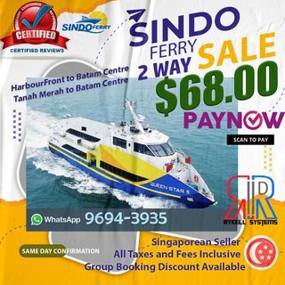 Batam Ferry Ticket, 2 Way Sindo Ferry Ticket To Batam