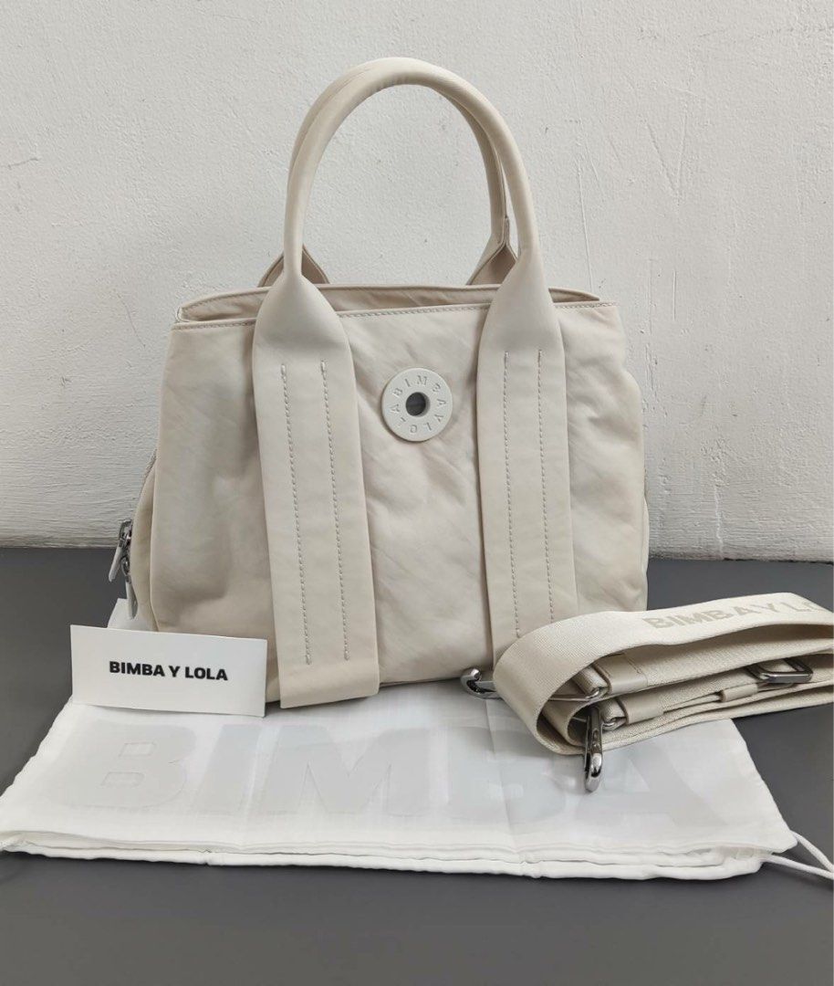Bimba Y Lola Nylon Shopper Bag Medium In Off-White – Balilene