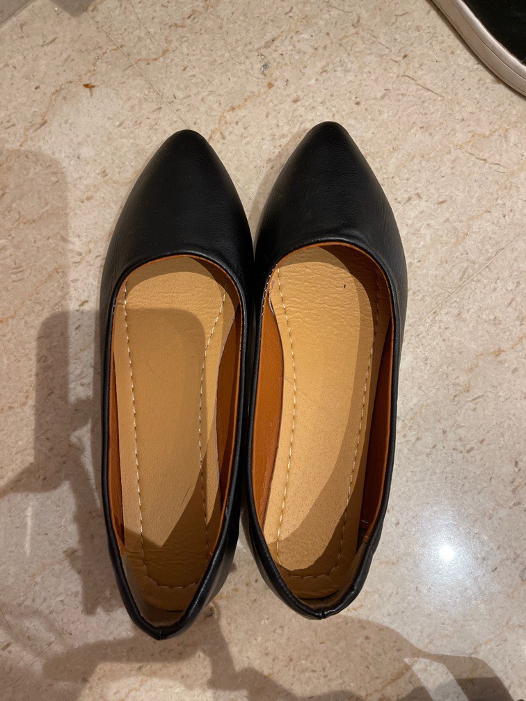 plain black flats