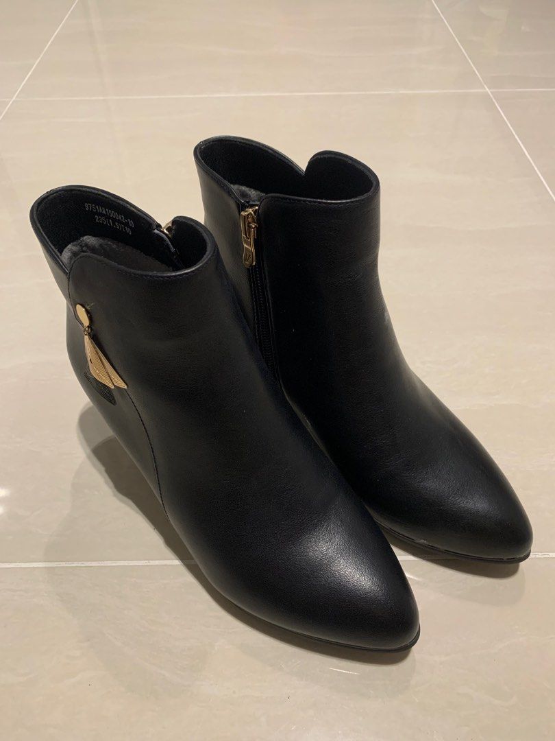 Next black leather ankle boots on sale