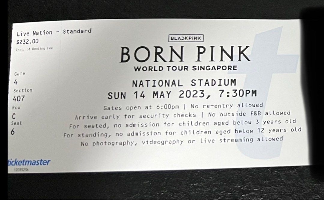  BLACKPINK WORLD TOUR [BORN PINK], Tickets & Vouchers, Event Tickets on 
