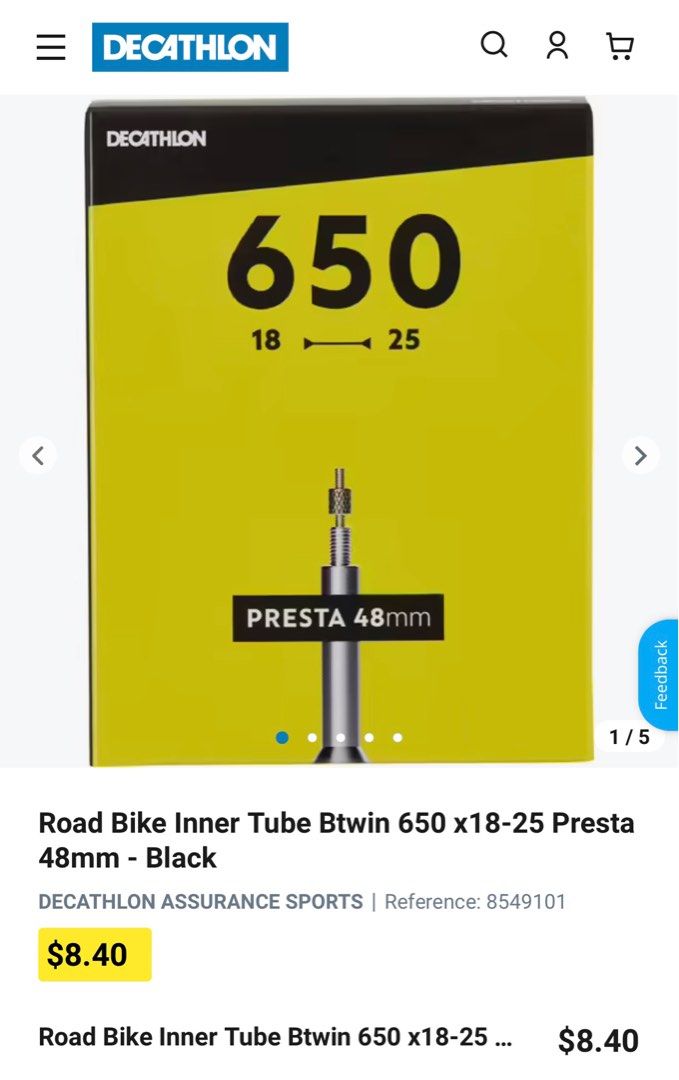 *Brand New* Road Bike Inner Tube, Sports Equipment, Bicycles & Parts