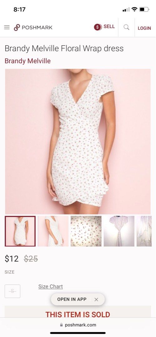 brandy melville floral wrap around dress, Women's Fashion, Dresses