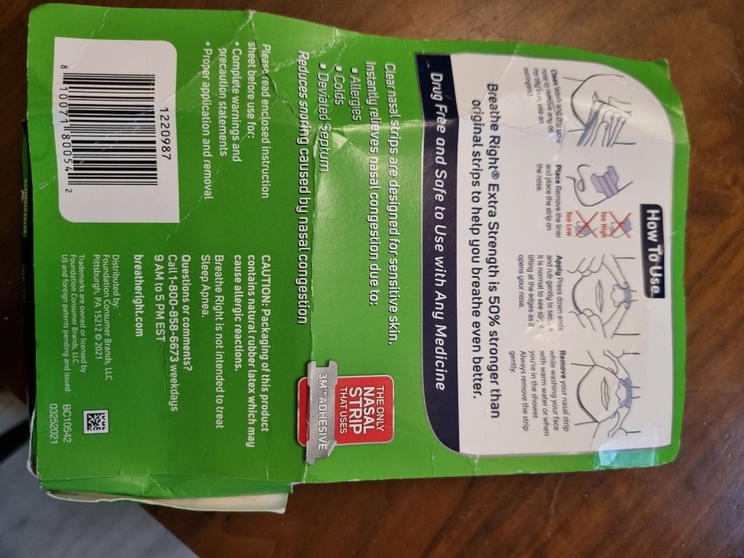 Breathe Right Nasal Strips 72 count, Health & Nutrition, Braces