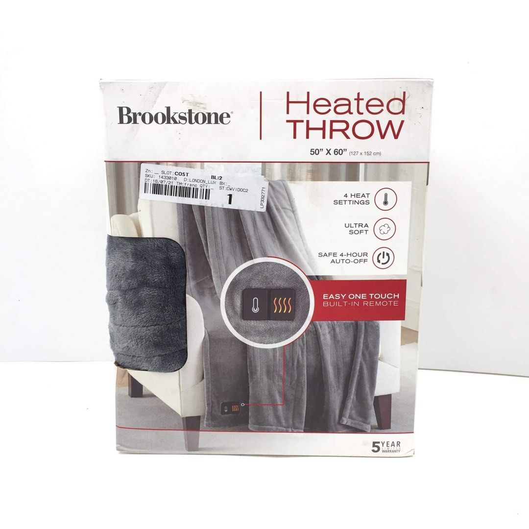BROOKSTONE Ultra Soft Plush Electric Heated Throw Blanket Furniture Home Living Furniture Bed Frames Mattresses on Carousell