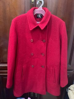 Calvin Klein Red Thick Wool Coat/ Blazer