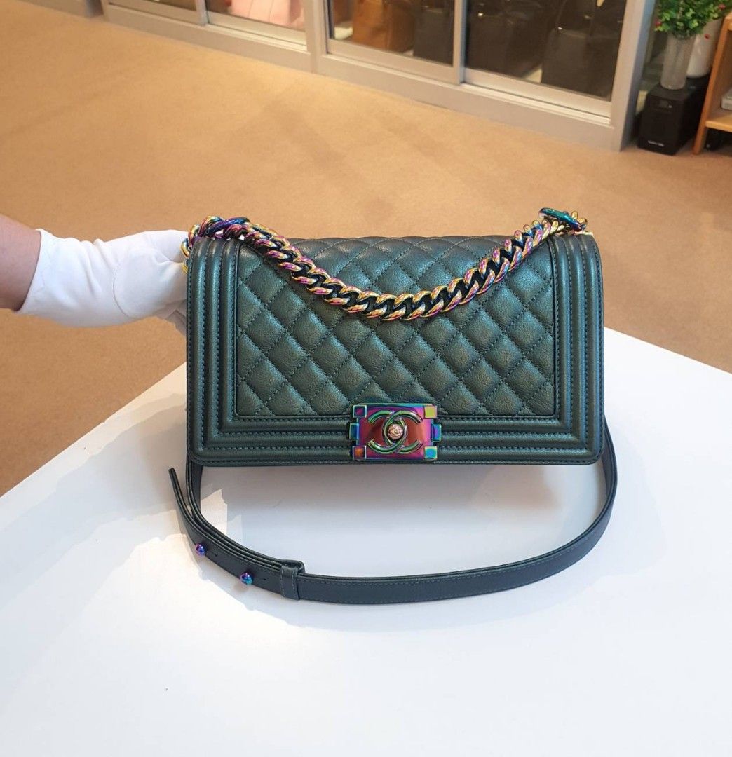 Chanel boy iridescent rainbow hardware deals