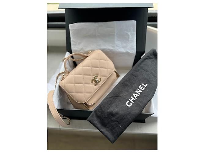 Chanel Business Affinity Flap Bag with Top Handle in Beige Holo 25