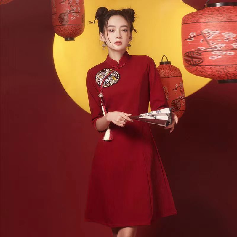 China Chic cheongsam 2023 new style young short style improved