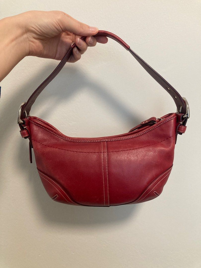 Red vintage top coach bag