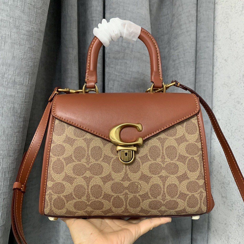 Coach top best sale handle signature