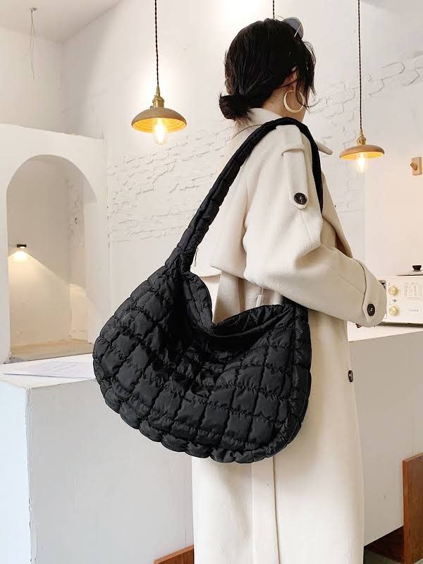 COS QUILTED BAG oversize LARGE BLACK