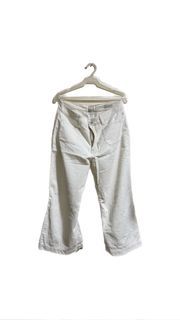 cotton on mid wide cropped white jeans