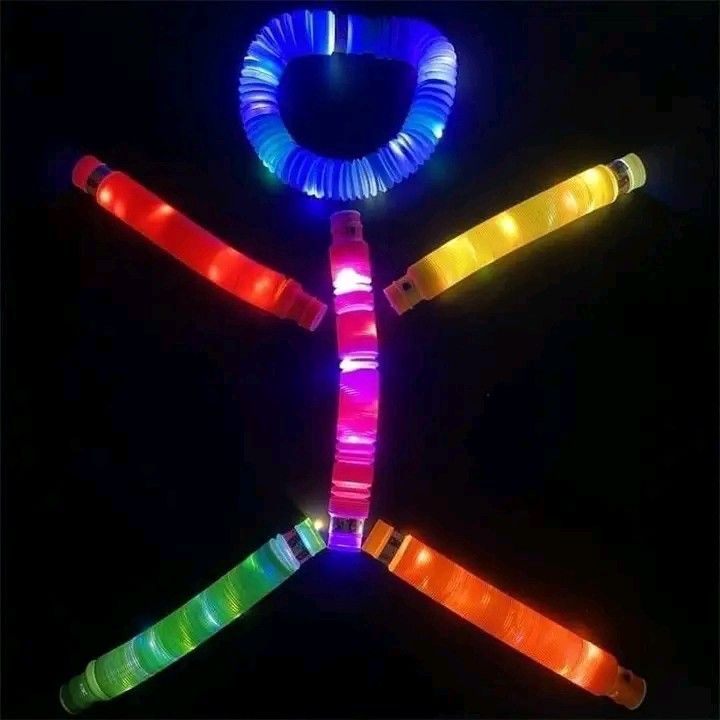 DIY light tube/color stretch plastic tube corrugated retractable toy