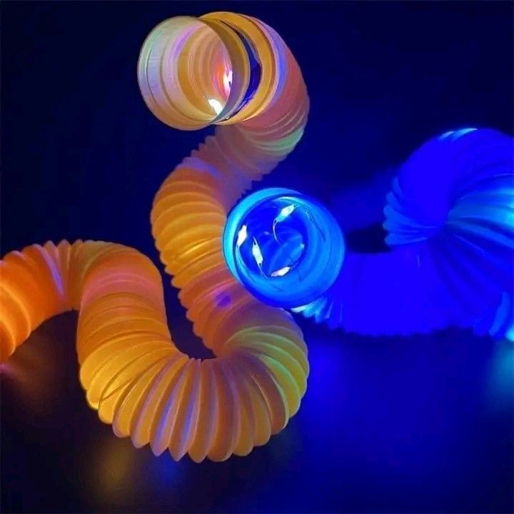 DIY light tube/color stretch plastic tube corrugated retractable toy