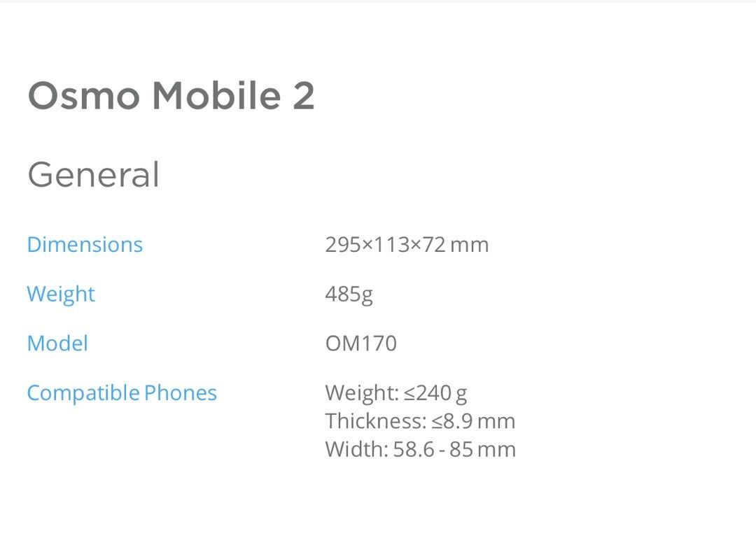 Dji osmo 2024 mobile 2 dimensions
