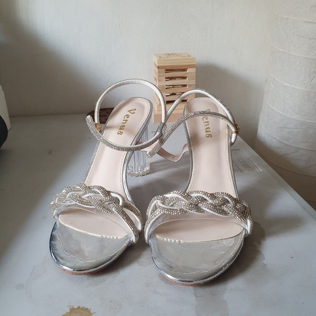 elegant silver heels