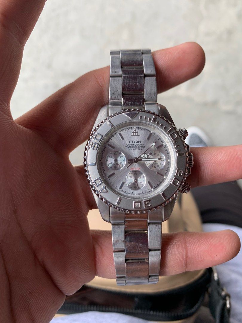 Elgin hotsell silver watch