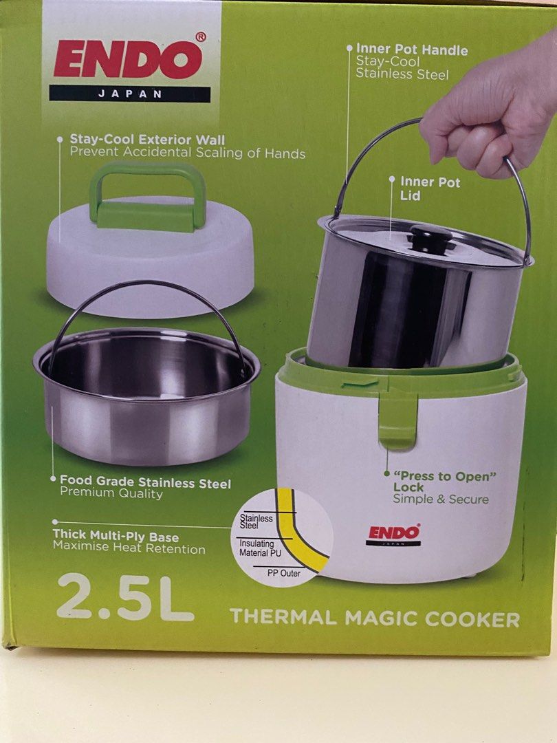 Endo Japan 2.5L Thermal Magic Cooker, TV & Home Appliances, Kitchen