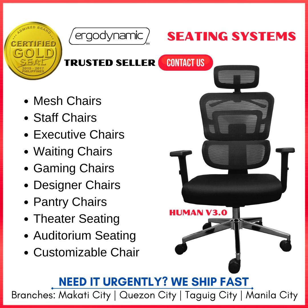 Ergodynamic Human V3.0 Hybrid Korean Mesh Chair HIGH BACK MESS Chair