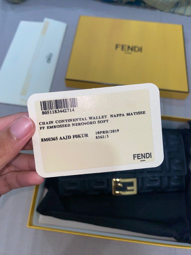 FENDI Continental Wallet with Chain (FF Embossed Logo) 