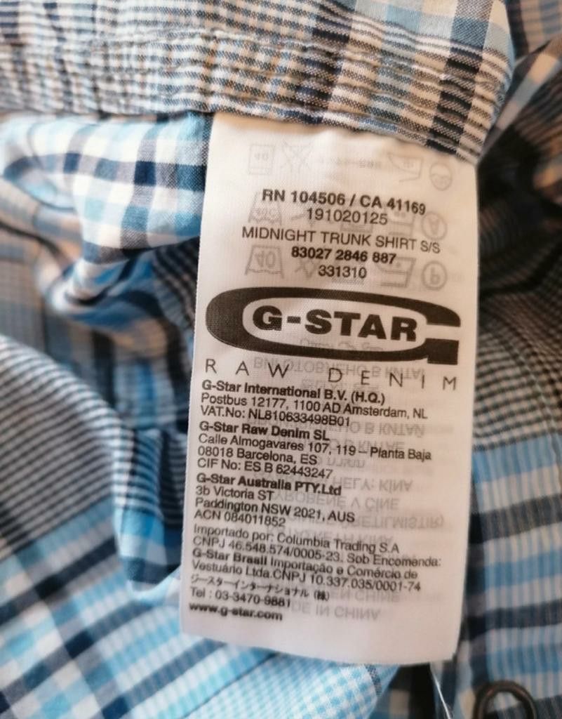 G star short sleeve shirt blue M Men s Fashion Tops Sets
