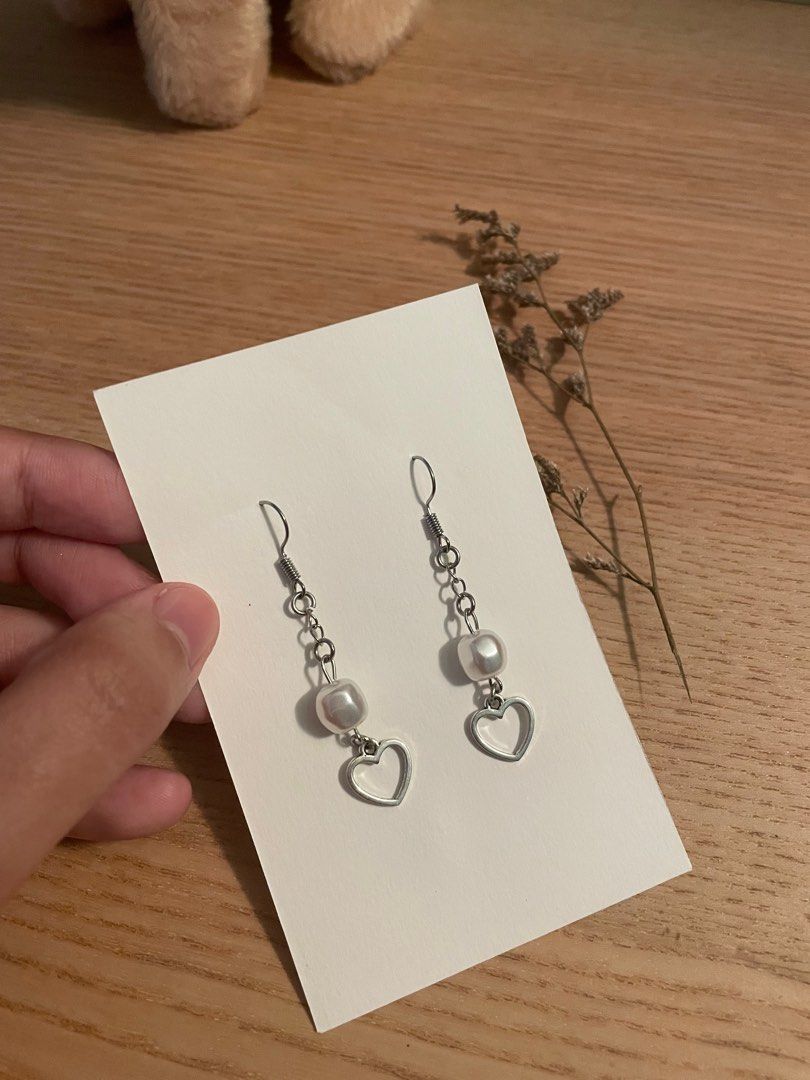 Chain earrings silver sale