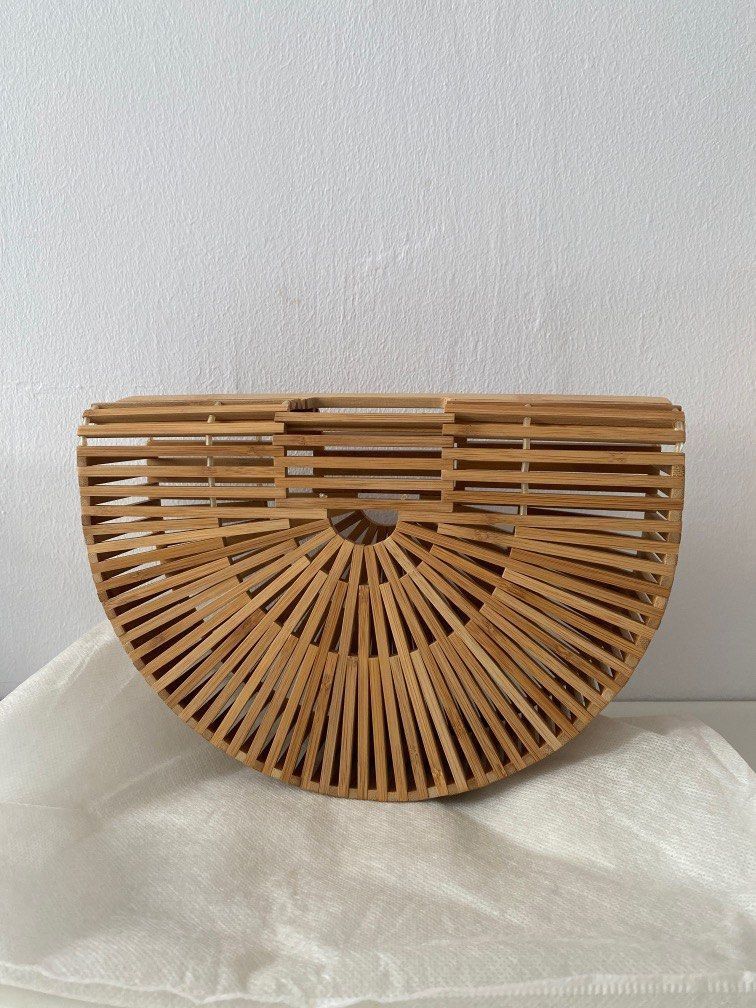 Hard Rattan Bag Summer bag beach bag wooden bag woven bag, Women's