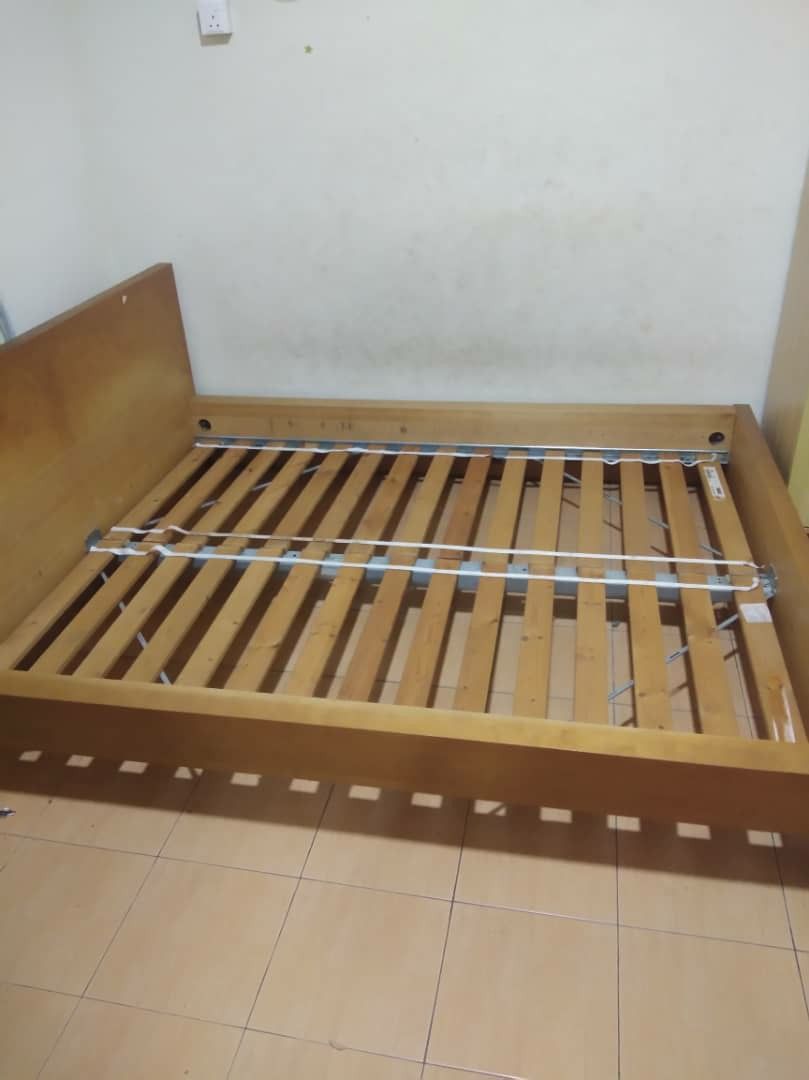 Heavy used bed frame and wardrobe, Furniture & Home Living, Furniture