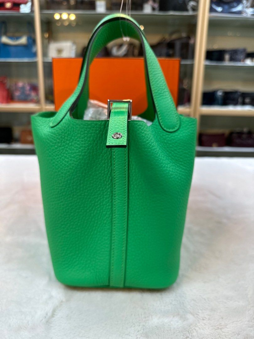 INsTOCK] Picotin 18 Vert Bosphore In Clemence GHW Stamp D, Luxury, Bags &  Wallets on Carousell