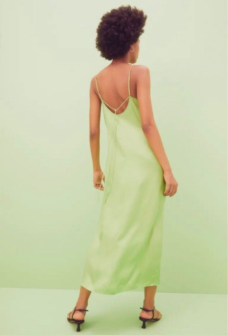 green emerald velvet dress Lime Green One Shoulder Midi Dress  Gabi Swimwear