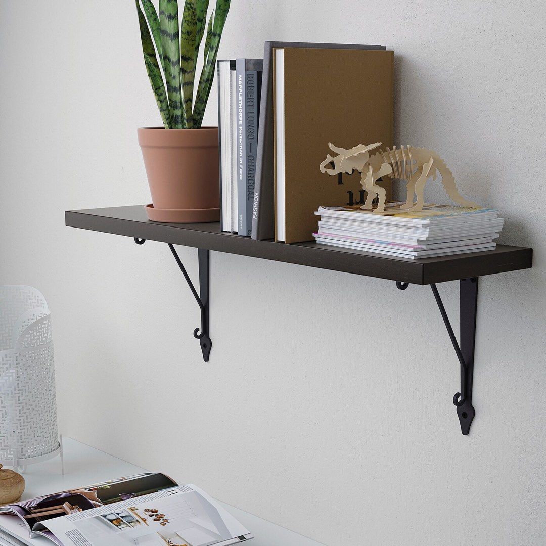 BERGSHULT Shelf, brown-black, 31 1/2x11 3/4 - IKEA