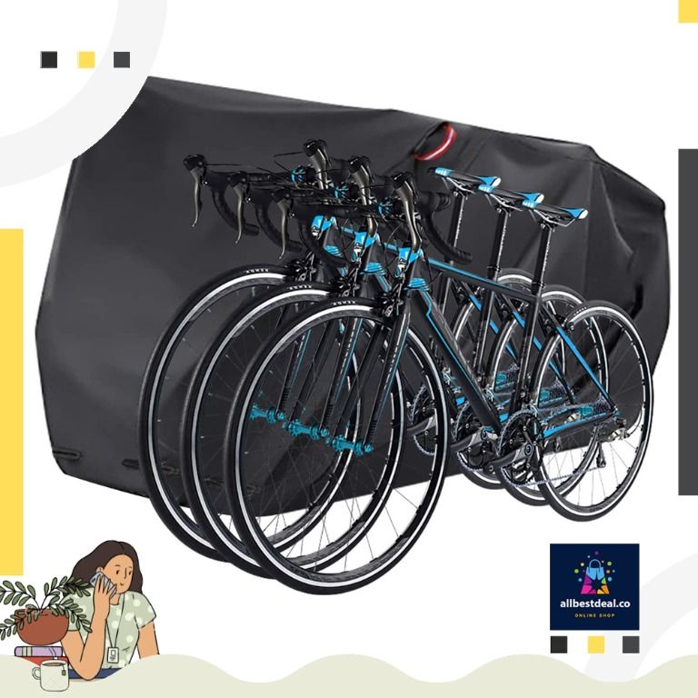 instock Bumlon 3 Bike Cover for 3 Bikes with 3 Lock Hole Safety Loops Waterproof Bicycle Covers Outdoor Storage XXXL Bicycle Trap for Beach Cruiser Mountain Bike 210D bicycle XXXL Sports Equipment