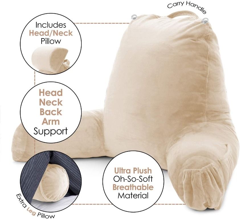 Lounge pillow with arms clearance