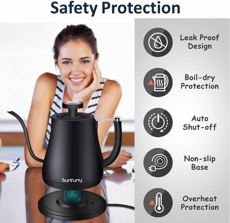 Electric kettle with auto shut off hot sale