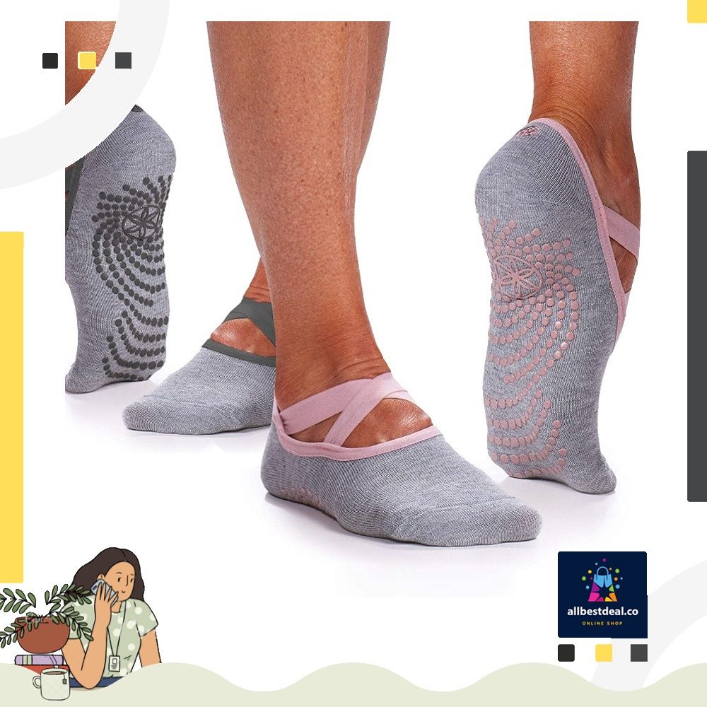 instock~ Gaiam Yoga Barre Socks - Non Slip Sticky Toe Grip