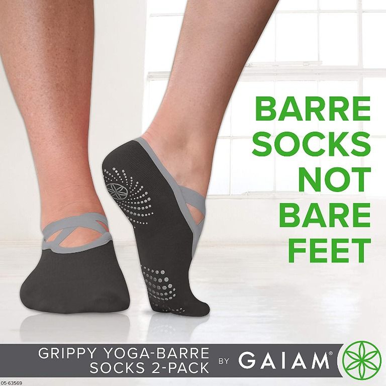  Gaiam Yoga Barre Socks - Grippy Non Slip Sticky Toe