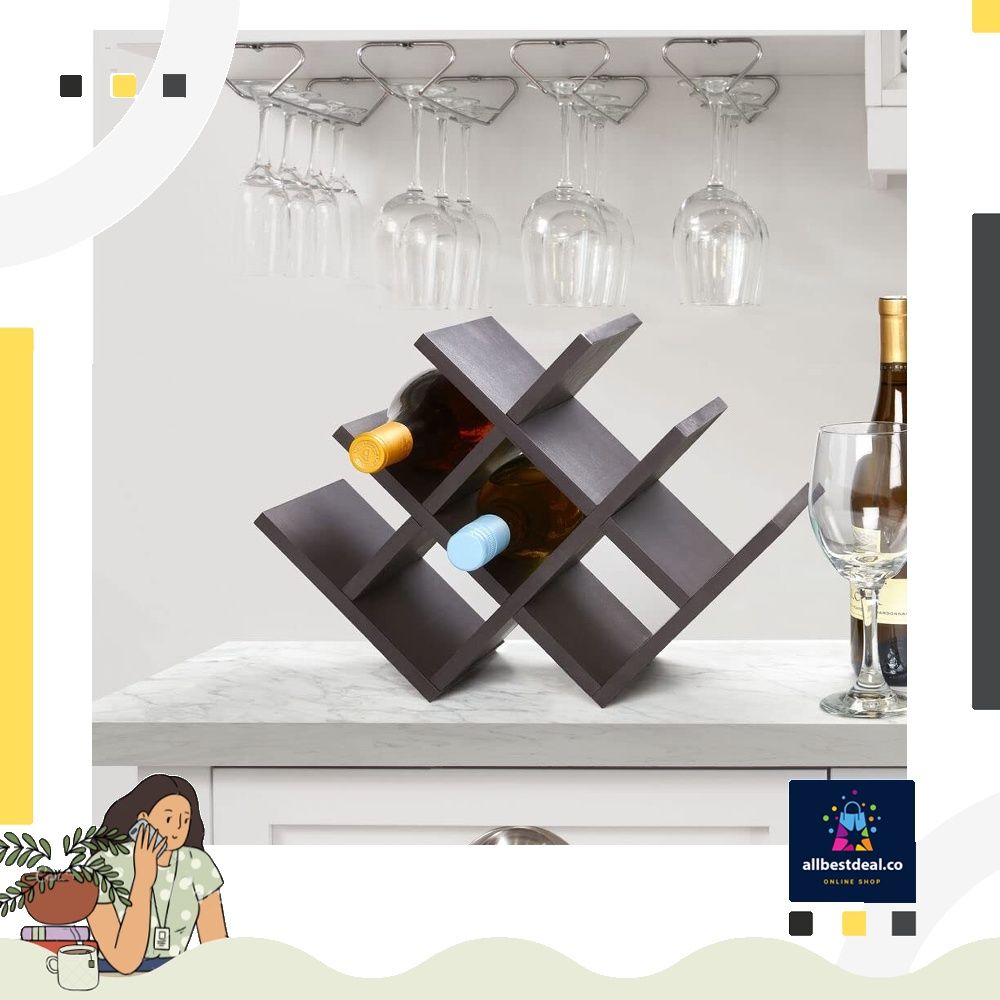 instock Kamenstein Butterfly Wine Rack Brown 11.25x16.63x6.75 inches