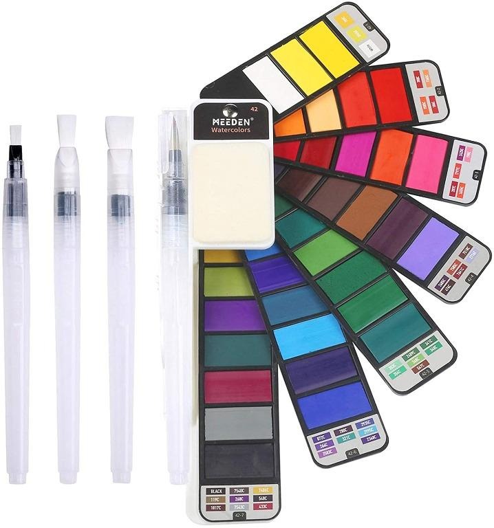 MEEDEN Water Brush Pens Set, 3 Pieces Refillable Water Color Brush