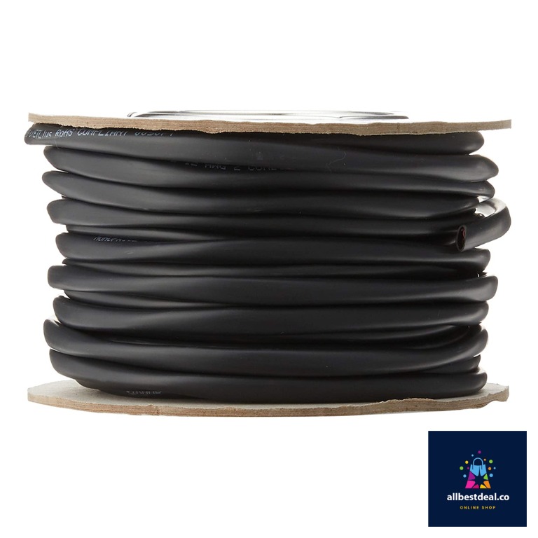 Monoprice Speaker Wire/Cable - 50 Feet - 12 AWG 2 Conductor CMP Rated | UL Plenum Rated, 100 Percent Pure Bare Copper with Color Coded Conductors - Nimbus Series, Black