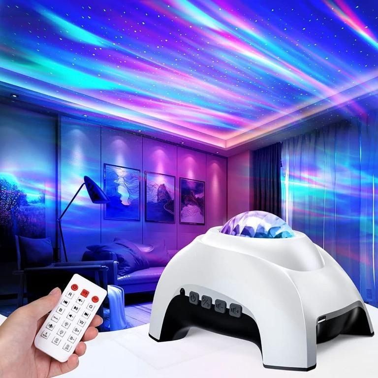 Galaxy Projector,Night Light Projector Star Projector Bedroom Ocean Wave  Projector Kids White Noise Music Bluetooth Starlight,Projector Lamp Ceiling