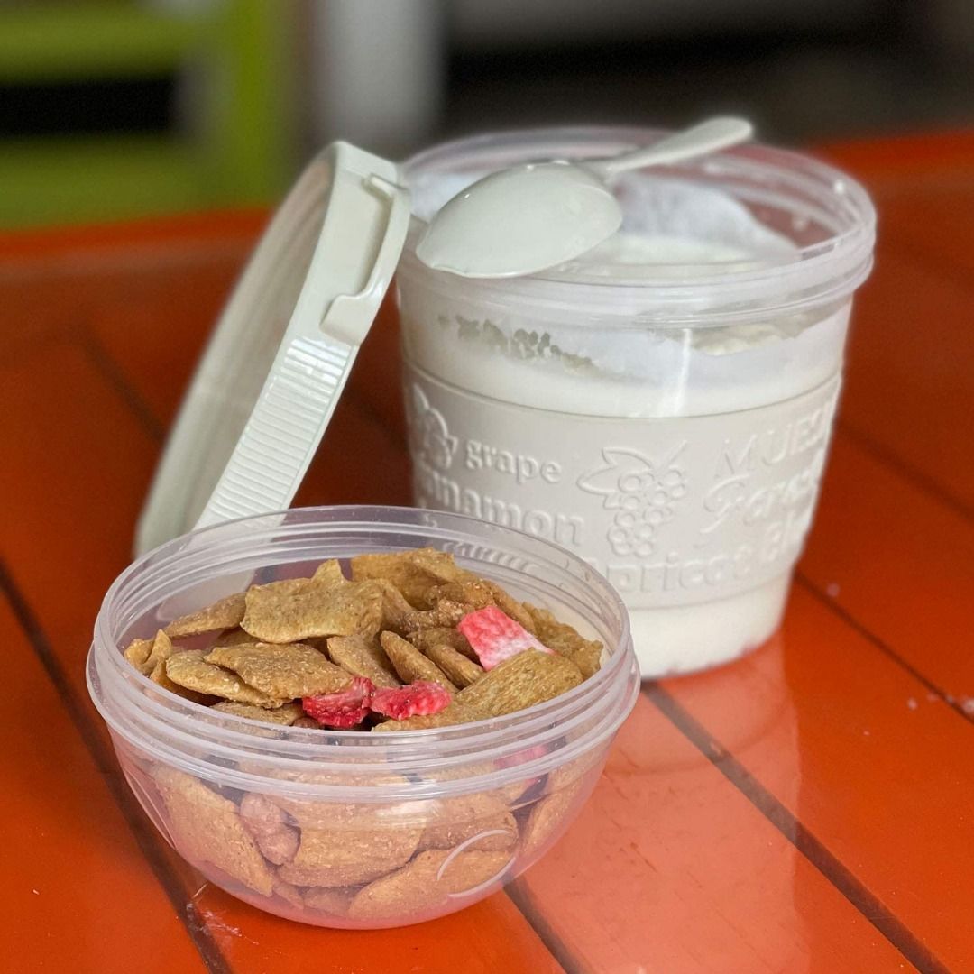 600ml Portable Breakfast Cup Multifunction Transparent Overnight Oat Food  Container With Lid And Spoon For Cereal Milk Or Yogurt