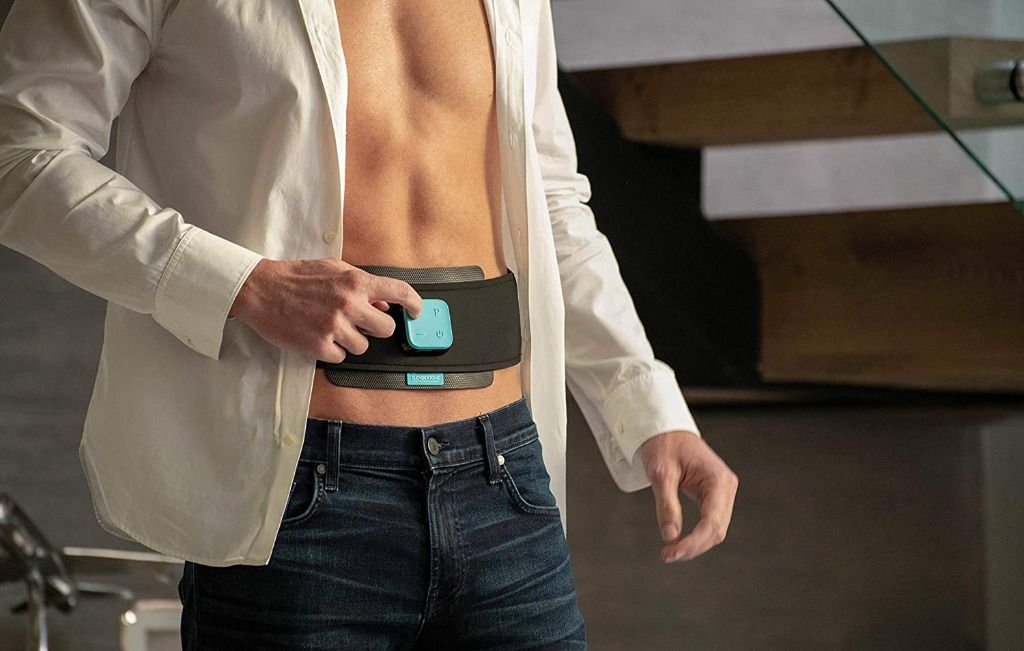 The abs belt that comfortably tones & firms your abs, wherever you