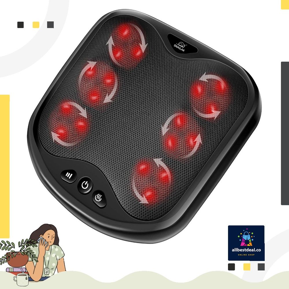 Nekteck Shiatsu Foot Massager Warmer-2-in-1 Foot and Back Massager with  Heat-Kneading Feet Massager Machine for Back, Leg, Foot -Use at Home, Office