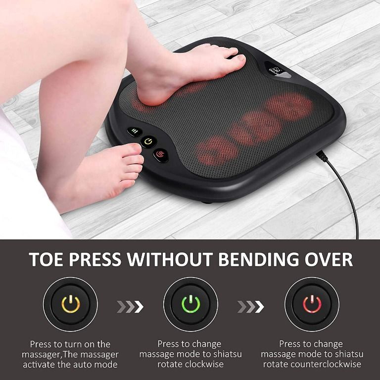 Nekteck Shiatsu Foot Massager Warmer-2-in-1 Foot and Back Massager with  Heat-Kneading Feet Massager Machine for Back, Leg, Foot -Use at Home, Office