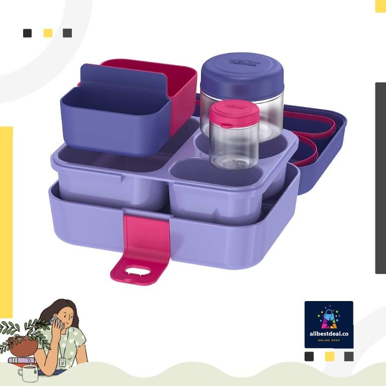  THERMOS Kids Freestyle 8 Piece Food Storage Kit, Pink